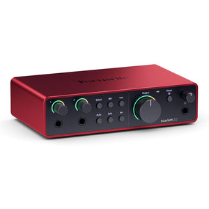 Focusrite Scarlett 2i2 Studio 4th Gen USB Audio Interface Bundle for the Songwriter with Condenser Microphone and Headphones for Recording, Streaming, and Podcasting