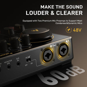 MAONO Podcast Equipment Bundle for 2: Audio Interface Mixer with 2 XLR Condenser Mic Noise Reduction Podcast Streaming MaonoCaster E2 Gen2B