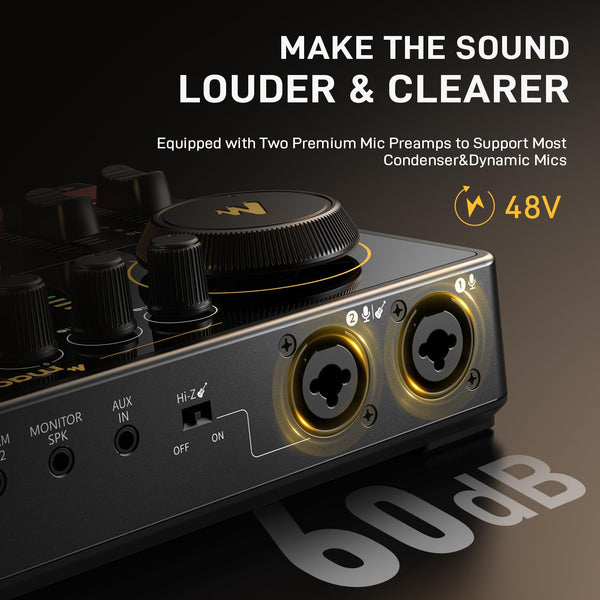 MAONO Podcast Equipment Bundle for 2: Audio Interface Mixer with 2 XLR Condenser Mic Noise Reduction Podcast Streaming MaonoCaster E2 Gen2B