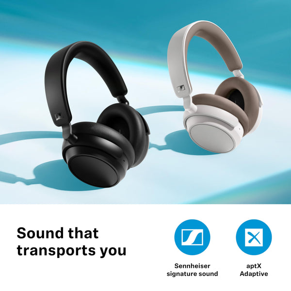 Sennheiser ACCENTUM Plus - Wireless Bluetooth Headphones, Quick-Charge Feature, 50-Hr Battery Playtime, Adaptive Hybrid ANC, White