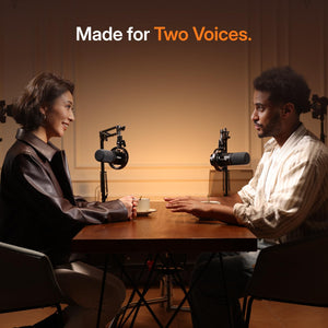 MAONO PD200W Hybrid Wireless Podcast Equipment Bundle for 2, XLR USB Dynamic Microphone Kit with 2 Desktop Stand, Software, Noise Cancellation, for Co-hosted podcast, Vocal Recording, Content Creation