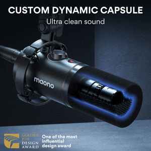 MAONO XLR/USB Dynamic Microphone and Gaming Mixer Kit, for Live Streaming, Podcasting, Content Create, Gaming