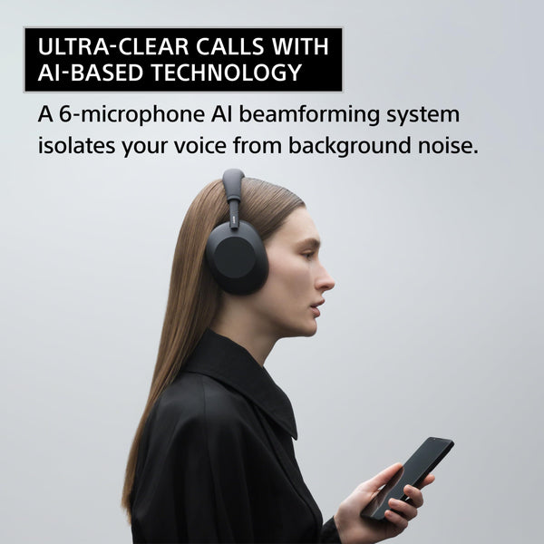 Sony WH-1000XM6 The Best Wireless Noise Canceling Headphones, HD NC Processor QN3, 12 Microphones, Adaptive NC Optimizer, Mastered by Engineers, Studio-Quality, 30-Hour Battery, Platinum Silver