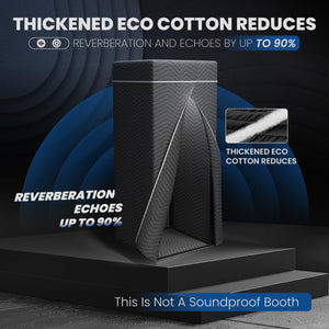 NUWJBYE Portable Vocal Booth, Echo-Free Recording Booth Sound Proof Shield, Foldable Isolation Booth with Travel Bag for Voice Over, Podcasting, Music, Home Studio