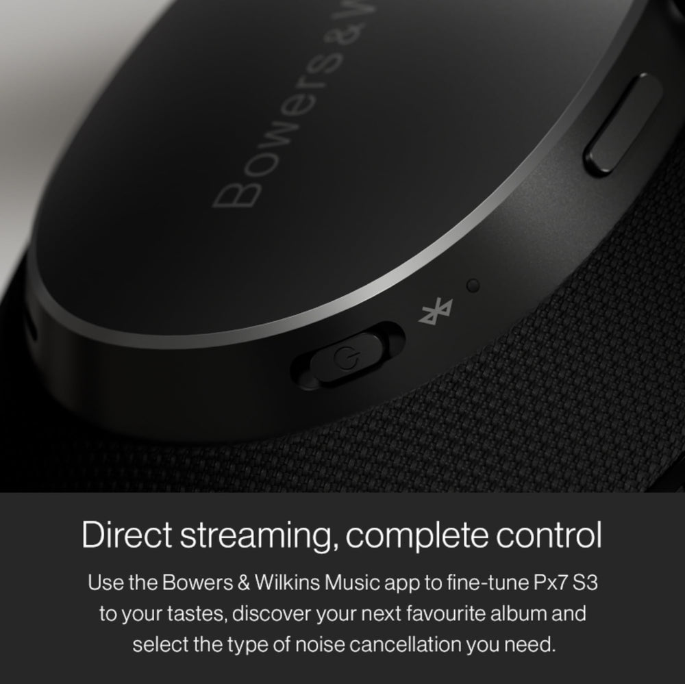 Bowers & Wilkins Px7 S3 Over-Ear Headphones, High-Resolution Sound, Comfortable Fit, Bluetooth, Active Noise Cancelling & Transparency Mode, 30-Hour Playtime, Quick Charge Support, Canvas White