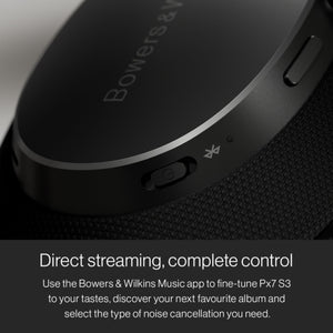 Bowers & Wilkins Px7 S3 Over-Ear Headphones, High-Resolution Sound, Comfortable Fit, Bluetooth, Active Noise Cancelling & Transparency Mode, 30-Hour Playtime, Quick Charge Support, Canvas White