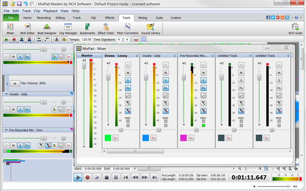 MixPad Multitrack Recording Software for Sound Mixing and Music Production [Download]