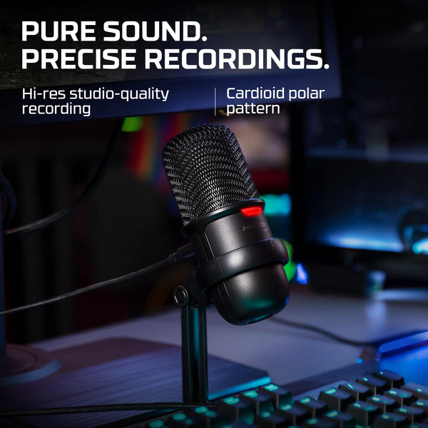 HyperX SoloCast – USB Condenser Gaming Microphone, for PC, PS4, PS5 and Mac, Tap-to-Mute Sensor, Cardioid Polar Pattern, great for Streaming, Podcasts, Twitch, YouTube, Discord,Black