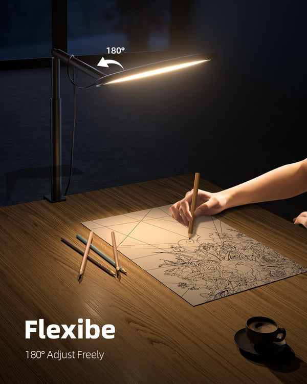 Weilisi 10.2" Desk Ring Light with Stand for Zoom Meetings, Ring Light for Desk with Clamp, 360° Rotate & Flexible Height Video Conference Light, Adjust Arm Desk Lamp Zoom Light for Home Office
