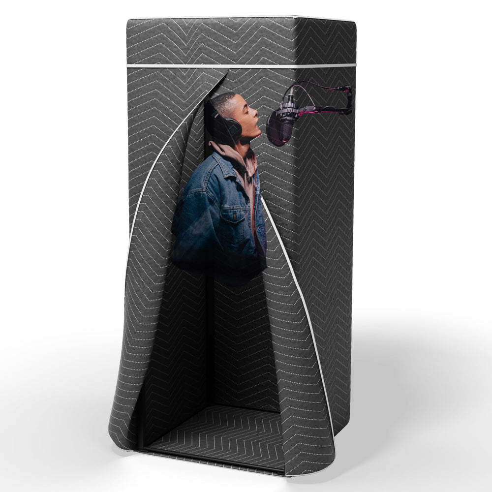 NUWJBYE Portable Vocal Booth, Echo-Free Recording Booth Sound Proof Shield, Foldable Isolation Booth with Travel Bag for Voice Over, Podcasting, Music, Home Studio