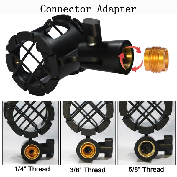 Eggsnow Microphone Shock Mount Clip Universal Mic Holder Stand Anti Vibration for Shotgun Microphone