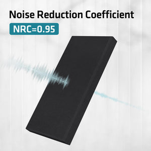 UMIACOUSTICS 4 PCS Acoustic Panels, 2“ Thick 23.6" x 11.8" Fiberglass Sound Proof Wall Panels, Self-adhesive Sound Absorbing Panels for Studios, Office, Home Theater. Deep Black