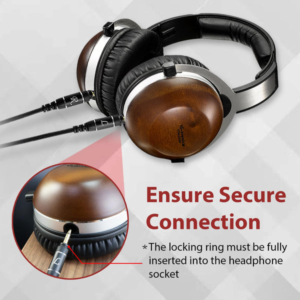 Y YO-TRONICS Over Ear Pine Wood Headphones, Hi-Res Audio with 50mm Dynamic Driver, Closed-Back, 3.5mm Wired Jack, DAC, Luxurious Silver Velour Earpads for Audiophiles, Podcasts, Home Audio Systems