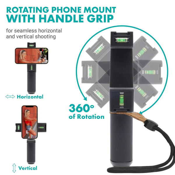 Movo iVlogger-PRO Vlogging Kit with Full Tripod for iPhone/Android - USB-C/Lightning YouTube Starter Kit for Content Creators - Accessories: Phone Tripod, Phone Mount, RGB Light and VXR10 Shotgun Mic