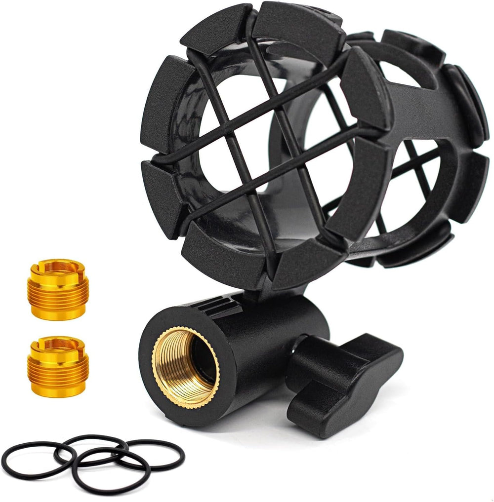 Eggsnow Microphone Shock Mount Clip Universal Mic Holder Stand Anti Vibration for Shotgun Microphone