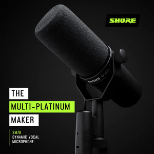 Shure SM7B Microphone - Vocal Dynamic Studio Mic for Broadcast, Podcast, Recording, Gaming & Streaming, XLR, Rugged Construction, Detachable Windscreen, Smooth Sound, Warm Vocals, Wide-Range Frequency