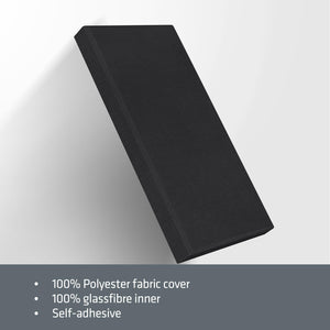 UMIACOUSTICS 4 PCS Acoustic Panels, 2“ Thick 23.6" x 11.8" Fiberglass Sound Proof Wall Panels, Self-adhesive Sound Absorbing Panels for Studios, Office, Home Theater. Deep Black
