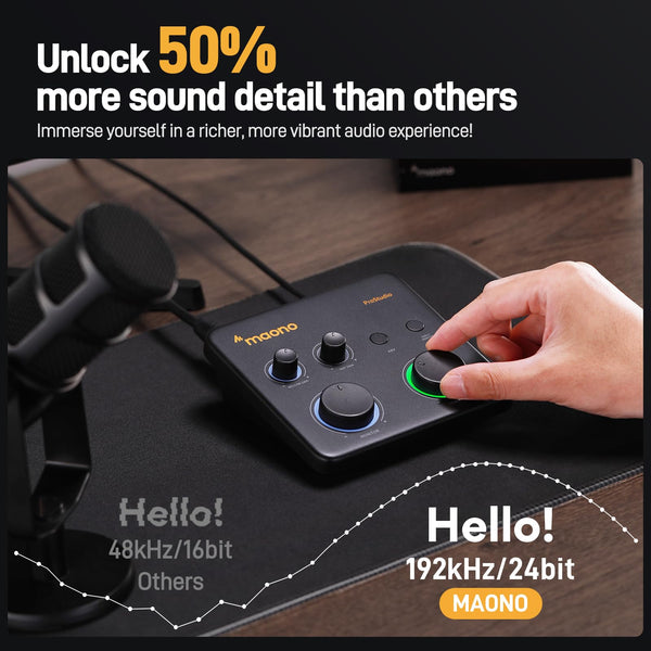 MAONO USB XLR Condenser Microphone Set: PC Computer Podcast Cardioid Metal Mic Kit with Software for Recording, Studio, Singing, YouTube (PS22 Lite+A04 Gen2+MH700)