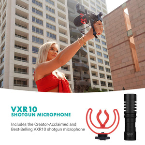 Movo iVlogger-PRO Vlogging Kit with Full Tripod for iPhone/Android - USB-C/Lightning YouTube Starter Kit for Content Creators - Accessories: Phone Tripod, Phone Mount, RGB Light and VXR10 Shotgun Mic