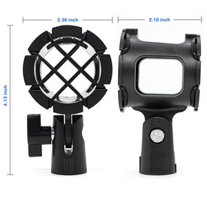 Eggsnow Microphone Shock Mount Clip Universal Mic Holder Stand Anti Vibration for Shotgun Microphone