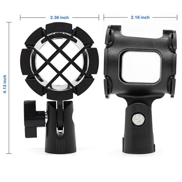 Eggsnow Microphone Shock Mount Clip Universal Mic Holder Stand Anti Vibration for Shotgun Microphone