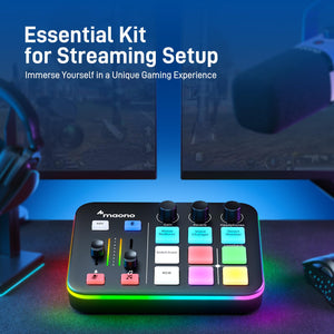 MAONO XLR/USB Dynamic Microphone and Gaming Mixer Kit, for Live Streaming, Podcasting, Content Create, Gaming