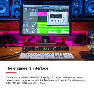 Focusrite Scarlett 18i20 4th Gen USB Audio Interface, for Multitrack Recording, Music Production and Podcasting — High-Fidelity, Studio Quality Recording, and All the Software You Need to Record
