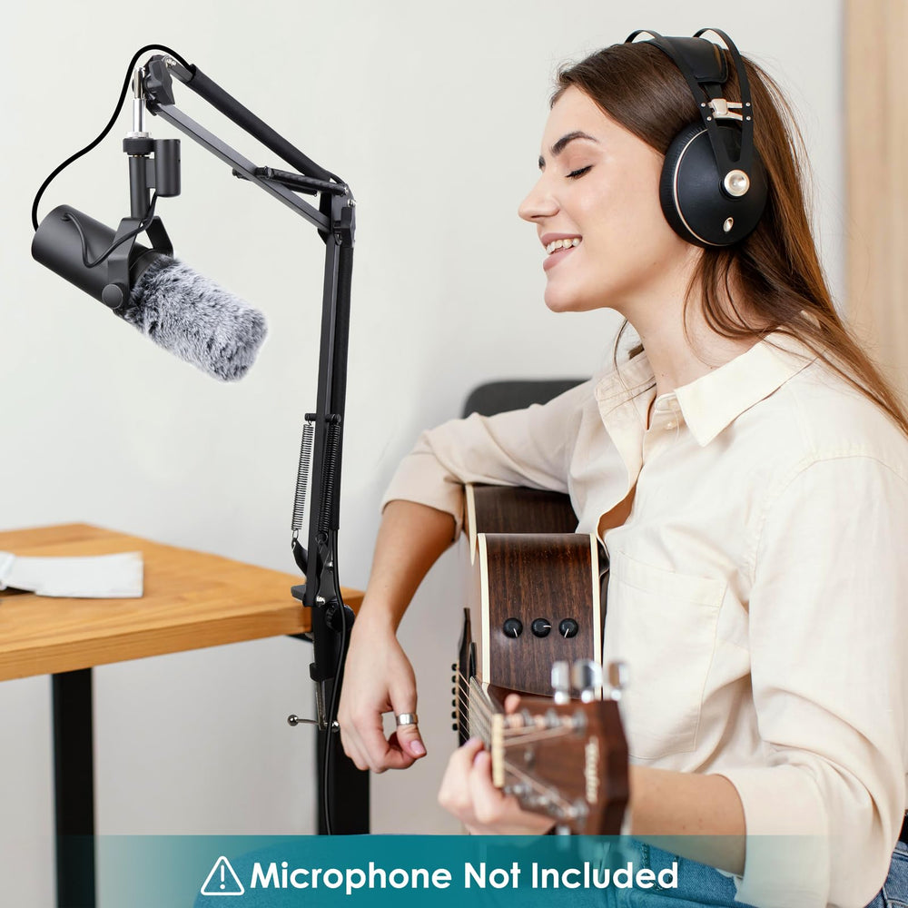 YOUSHARES SM7B Pop Filter for Shure Mic, Furry Windscreen Muff Compatible with Shure SM7B, SM7dB Dynamic Vocal Microphone. (Gray)
