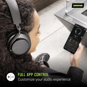 Shure AONIC 50 Gen 2 Wireless Noise Cancelling Headphones, Premium Studio-Quality Sound, Bluetooth 5, Customizable EQ, Comfort Fit Over Ear, 45 Hours Battery Life, Fingertip Controls - Black