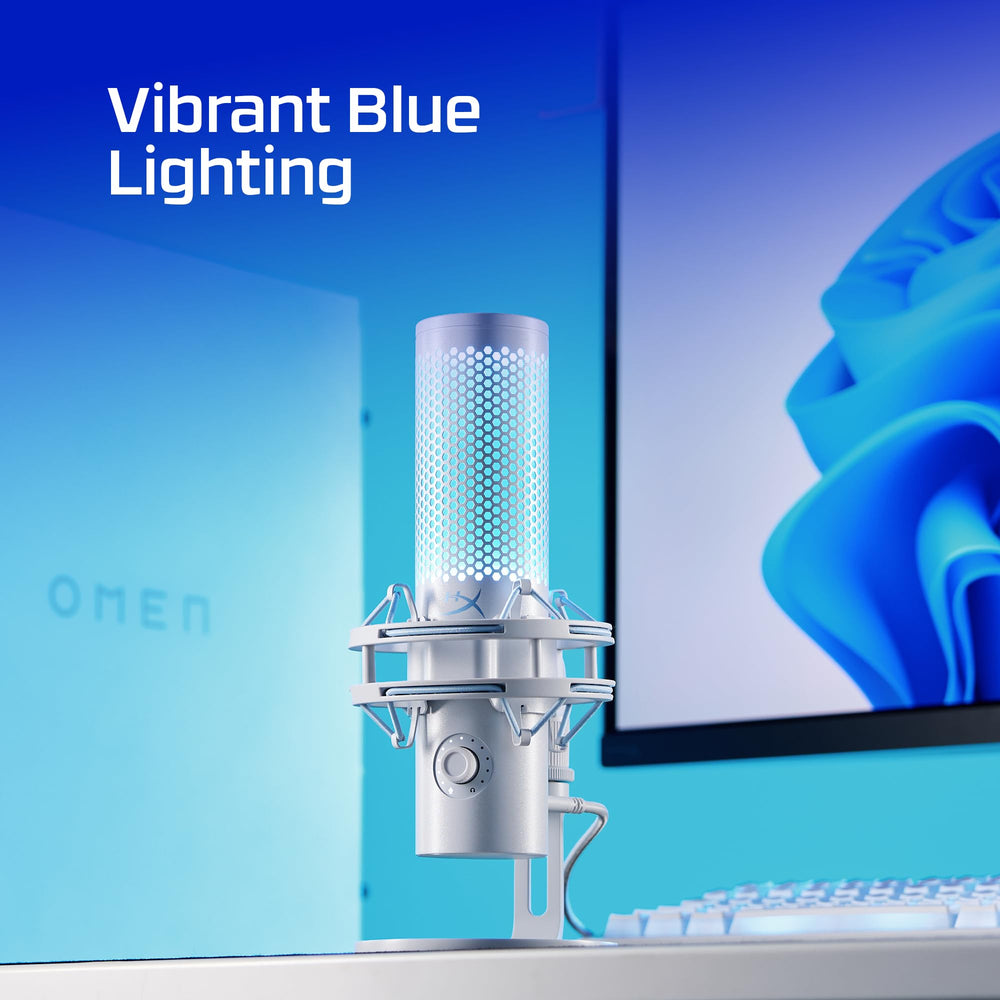 HyperX Quadcast 2 Frost – USB Microphone for Gaming, Streaming and Podcasting, with On-Board Controls, LED Lighting, Removable Shock Mount
