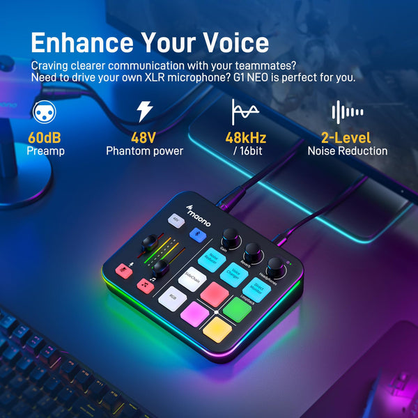 MAONO XLR/USB Dynamic Microphone and Gaming Mixer Kit, for Live Streaming, Podcasting, Content Create, Gaming
