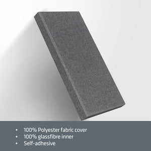 UMIACOUSTICS 4 PCS Acoustic Panels, 2“ Thick 23.6" x 11.8" Fiberglass Sound Absorbing Panels, Self-adhesive Soundproof Panels for Studios, Office, Home Theater. Charcoal Grey