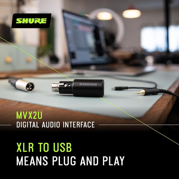 Shure SM7B + Shure MVX2U Bundle, Studio Vocal Recording Microphone with XLR to USB Connectivity
