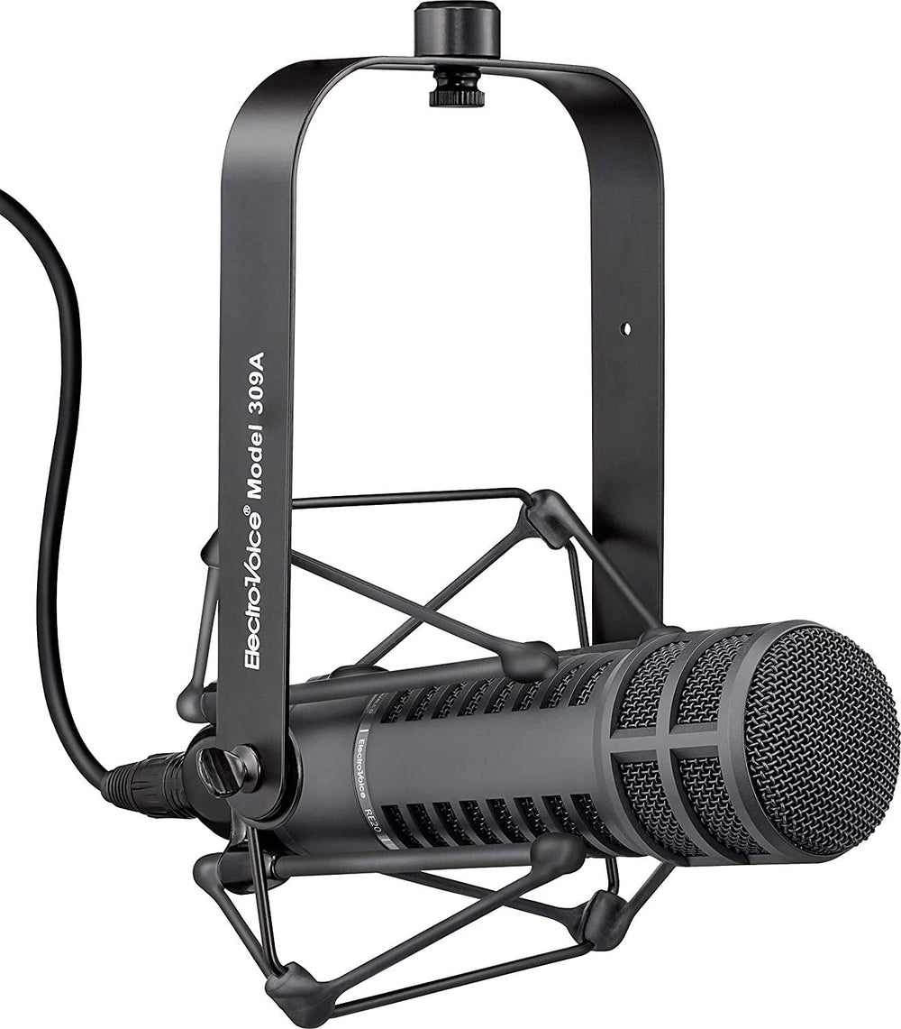 Electro-Voice RE20-BLACK Dynamic Broadcast Announcer Microphone, Black (RE20)