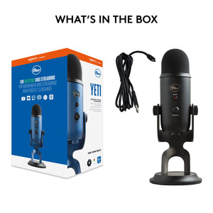 Logitech Creators Blue Yeti USB Microphone for Gaming, Streaming, Podcast, YouTube, Discord, PC, Studio Sound, Plug & Play-Blackout