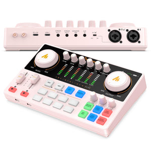MAONO Podcast Equipment Bundle: Audio Interface mixer with Dual XLR Input for Podcast Streaming - MaonoCaster E2 Gen2 Pink