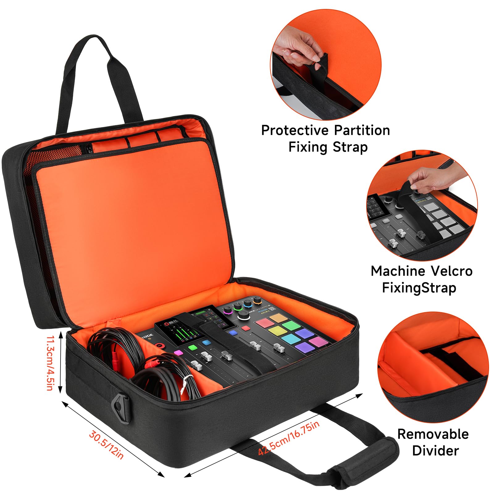 LEFOR·Z Large Audio Mixer Travel Case Compatible with RODECaster Pro,R