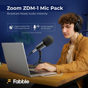 Zoom PodTrak P4next Podcast Recorder Bundle with R21 Microphones, SR350 Headphones, Adjustable Desktop Mic Stands, 64GB microSDXC Card, XLR Cables, and Battery Charger
