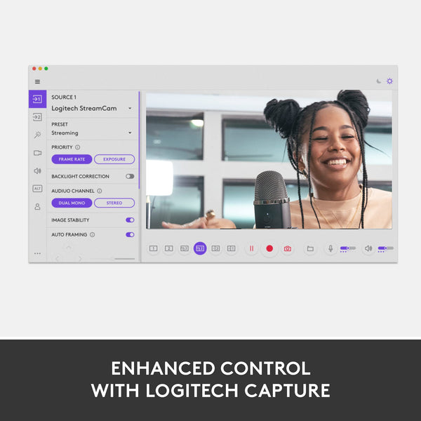 Logitech for Creators StreamCam Webcam for Streaming and Content Creation, Full HD 1080p 60 fps, Premium Glass Lens, Smart Auto-Focus, for PC/Mac - White