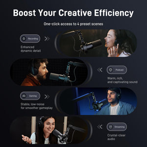 MAONO Dynamic Microphone-XLR USB Podcast Recording Mic: for Vocal Recording, Content Creation, Home Studio, Voiceover, with 192kHz/24bit, Noise Reduction, Mic Gain, Monitoring, Mute (PD300X)