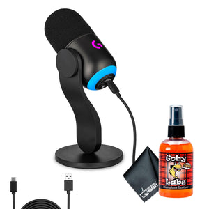 Logitech G Yeti GX RGB USB-C Gaming Microphone Bundle Including: Microphone Cleaner, Type C Cable, Fiber Cloth