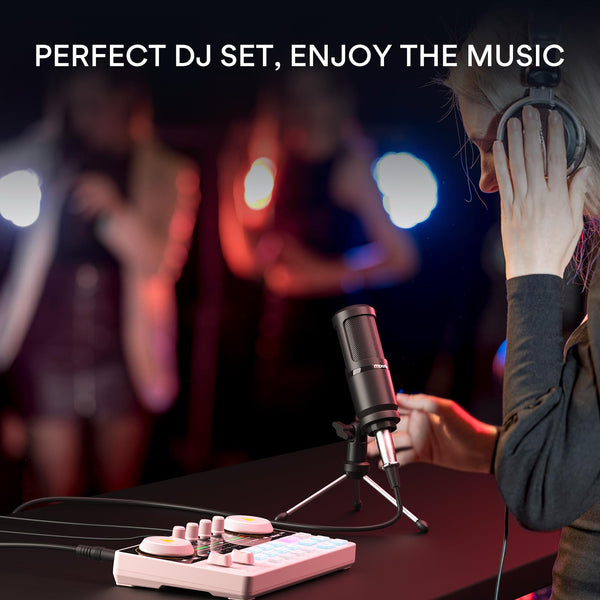 MAONO Podcast Equipment Bundle Audio mixer All-in-One Podcast Production Studio with 3.5mm Microphone for Live Streaming, Podcast Recording, PC, Smartphone, DJ MaonoCaster Lite (AU-AM200-S1)