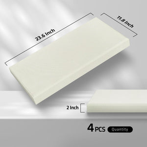 UMIACOUSTICS 4 PCS Acoustic Wall Panels, 2“ Thick 23.6" x 11.8" Fiberglass Recording Studio Acoustical Treatments Panels, Self-adhesive Sound Absorbing Panels for Studios, Office, Home Theater. Beige