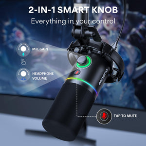 MAONO XLR/USB Dynamic Microphone and Gaming Mixer Kit, for Live Streaming, Podcasting, Content Create, Gaming