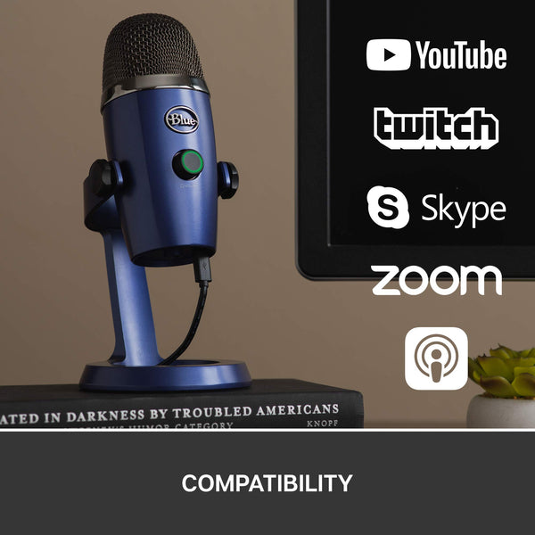 Logitech for Creators Blue Yeti Nano USB Microphone for Gaming, Streaming, Podcasting, Twitch, YouTube, Discord, Recording for PC and Mac, Plug & Play -Vivid Blue