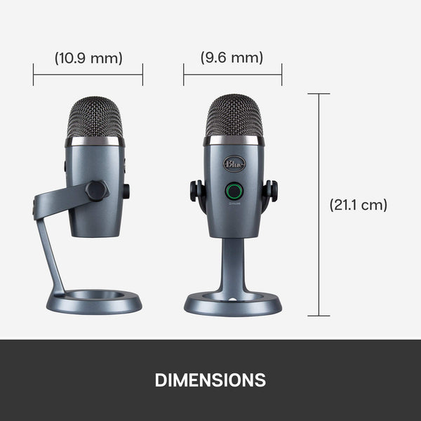 Logitech for Creators Blue Yeti Nano USB Microphone for Gaming, Streaming, Podcasting,Twitch, YouTube, Discord, Recording for PC and Mac, Plug & Play - Shadow Grey