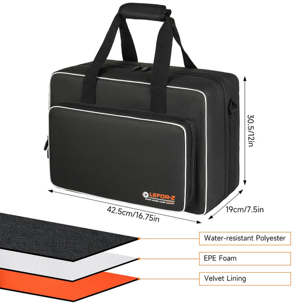 LEFOR·Z Large Audio Mixer Travel Case Compatible with RODECaster Pro,RODECaster Pro II,TC-Helicon GoXLR,Podcast Mixer Case Protective DJ Mixer Storage Bag for Microphones and More Podcast Equipment