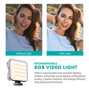 Movo iVlogger-PRO Vlogging Kit with Full Tripod for iPhone/Android - USB-C/Lightning YouTube Starter Kit for Content Creators - Accessories: Phone Tripod, Phone Mount, RGB Light and VXR10 Shotgun Mic