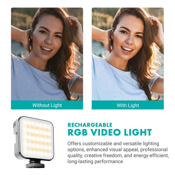 Movo iVlogger-PRO Vlogging Kit with Full Tripod for iPhone/Android - USB-C/Lightning YouTube Starter Kit for Content Creators - Accessories: Phone Tripod, Phone Mount, RGB Light and VXR10 Shotgun Mic