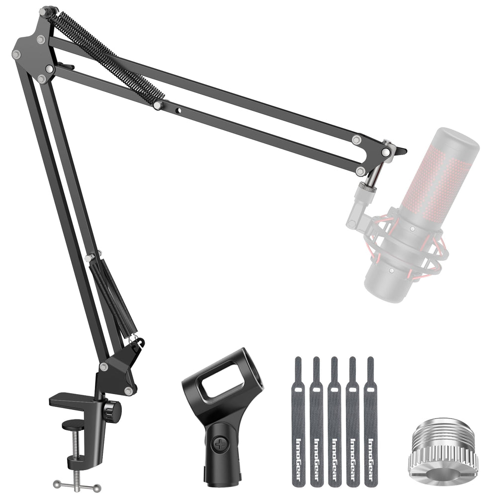 InnoGear Boom Arm Microphone Mic Stand for Blue Yeti HyperX QuadCast SoloCast Snowball Fifine Shure SM7B and other Mic, Large